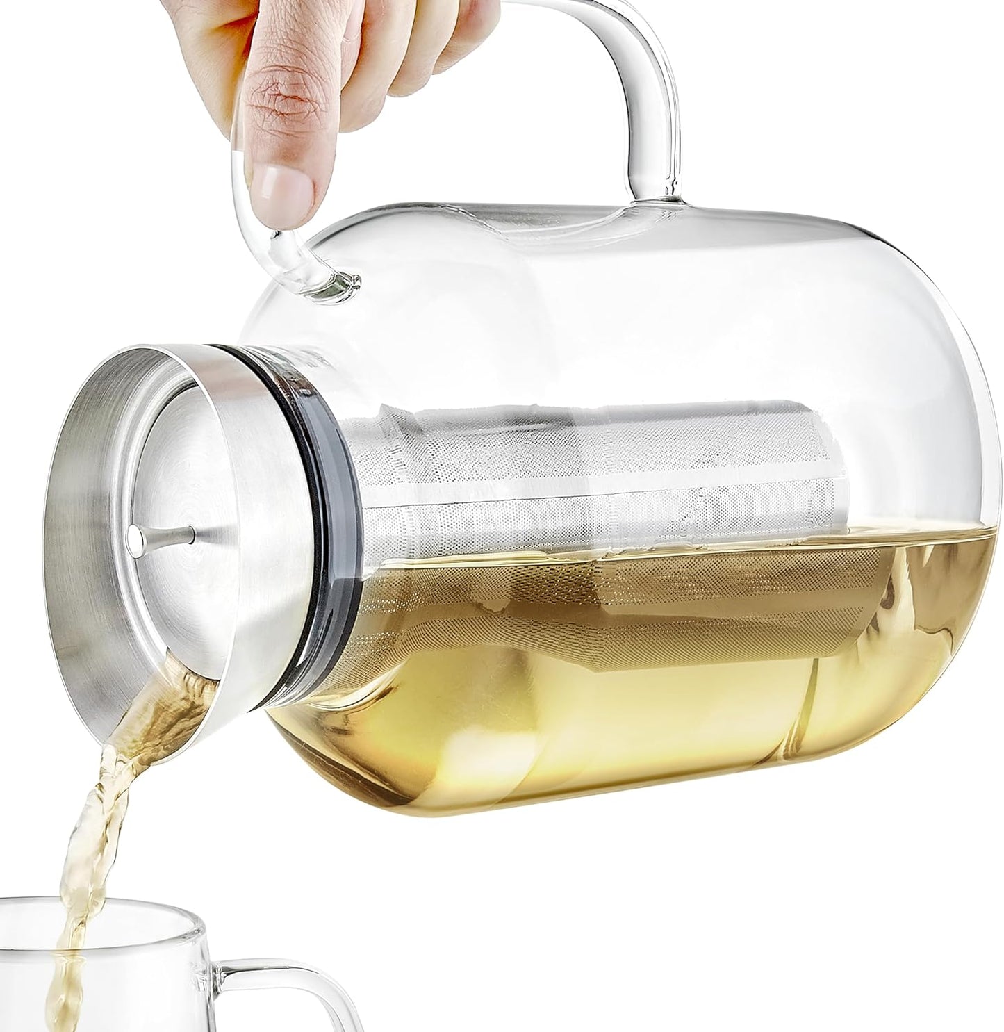 Teabloom Legacy Tea Maker: Extra-Large Borosilicate Glass Teapot, Kettle & Pitcher - 85 OZ - Multi-Brew for Hot Tea, Iced Tea, Cold Brew, Fruit Water