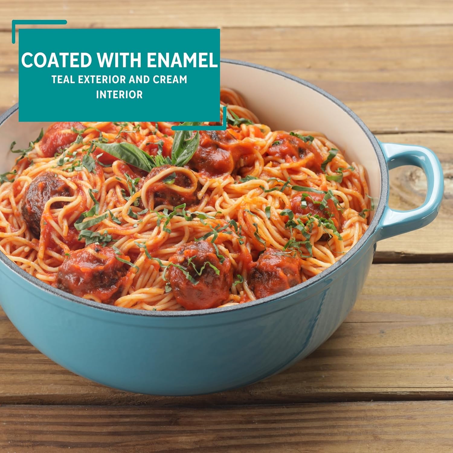 Teal Cast Iron Enamel Dutch Oven - 4.8qt Capacity by MIRRO