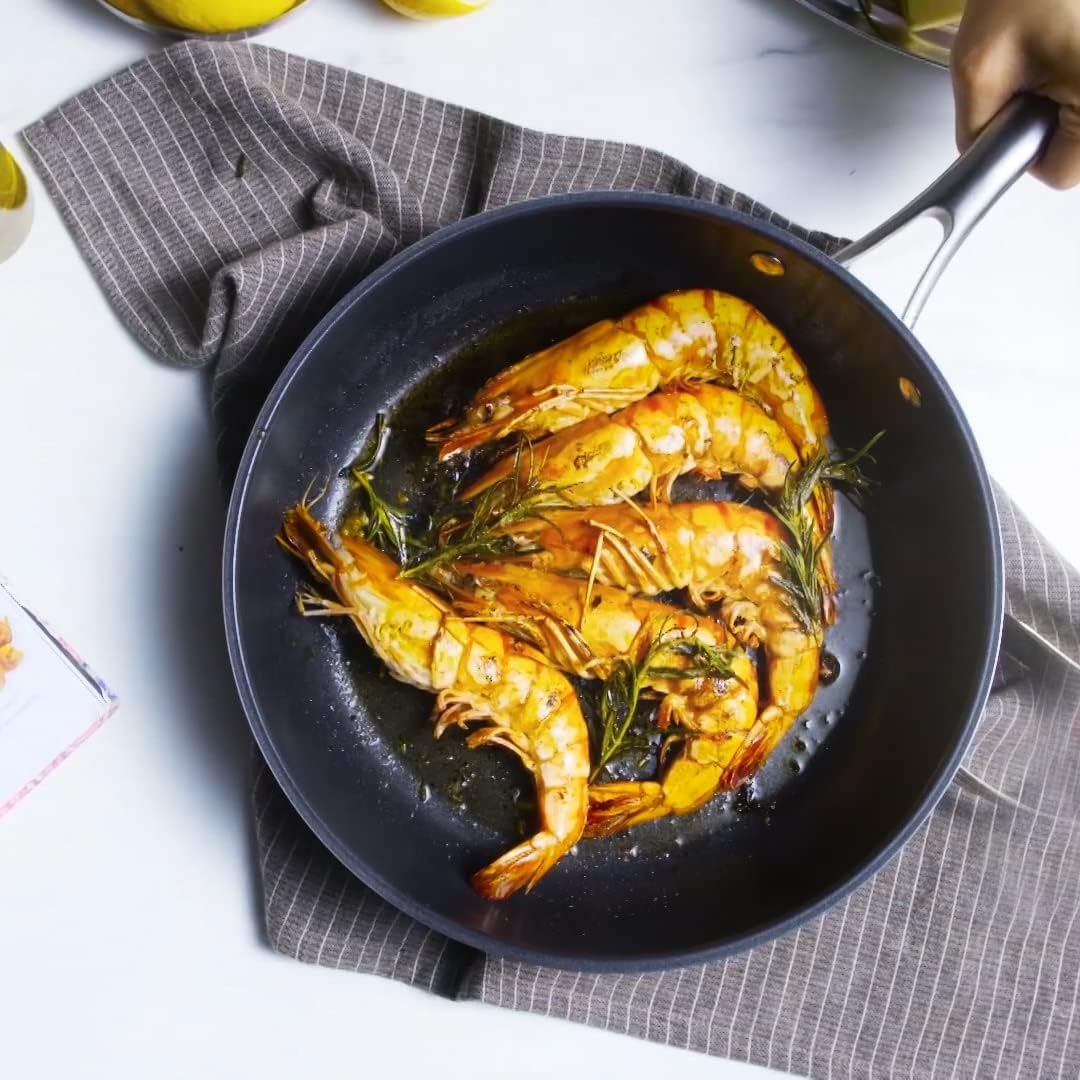 TECHEF Onyx Collection Nonstick Frying Pan Skillet Set - PFOA-Free, Dishwasher Oven Safe, Stainless Steel Handle - Induction-Ready - Made in Korea (8-inch and 10-inch)