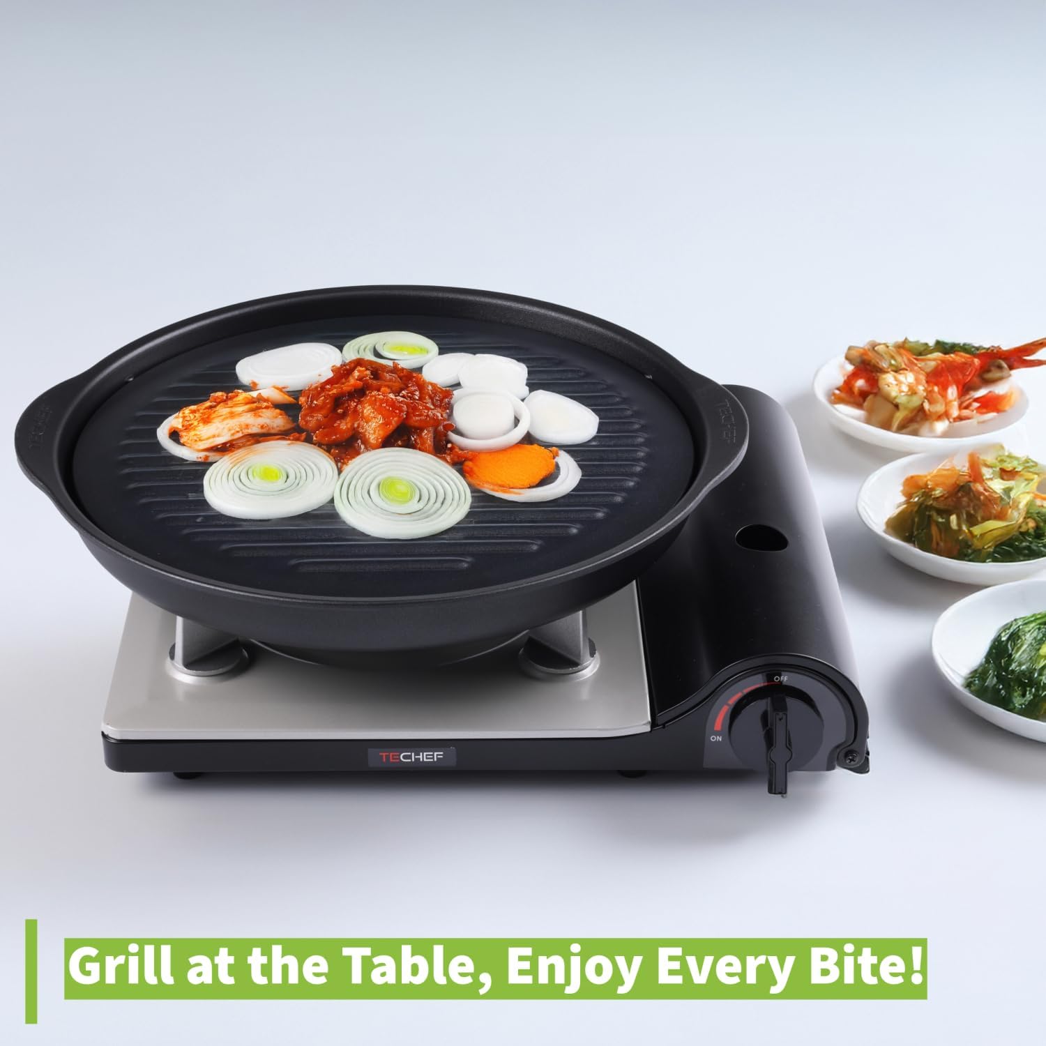 TECHEF True Grill Pan Set - Nonstick Smokeless BBQ Grill with Dome Lid, Grill Plate, and Drip Tray