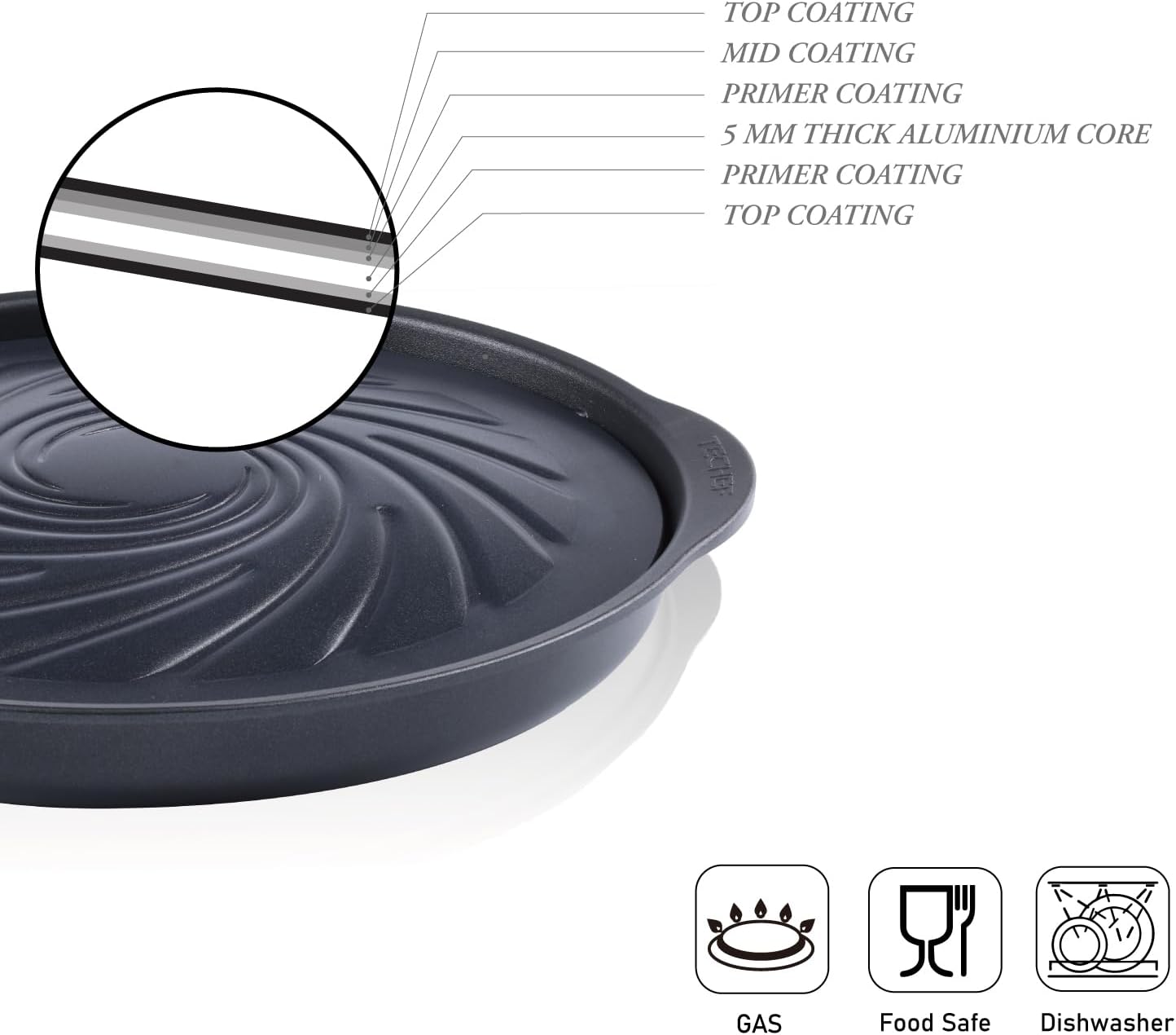 TECHEF True Grill Pan Set - Nonstick Smokeless BBQ Grill with Dome Lid, Grill Plate, and Drip Tray