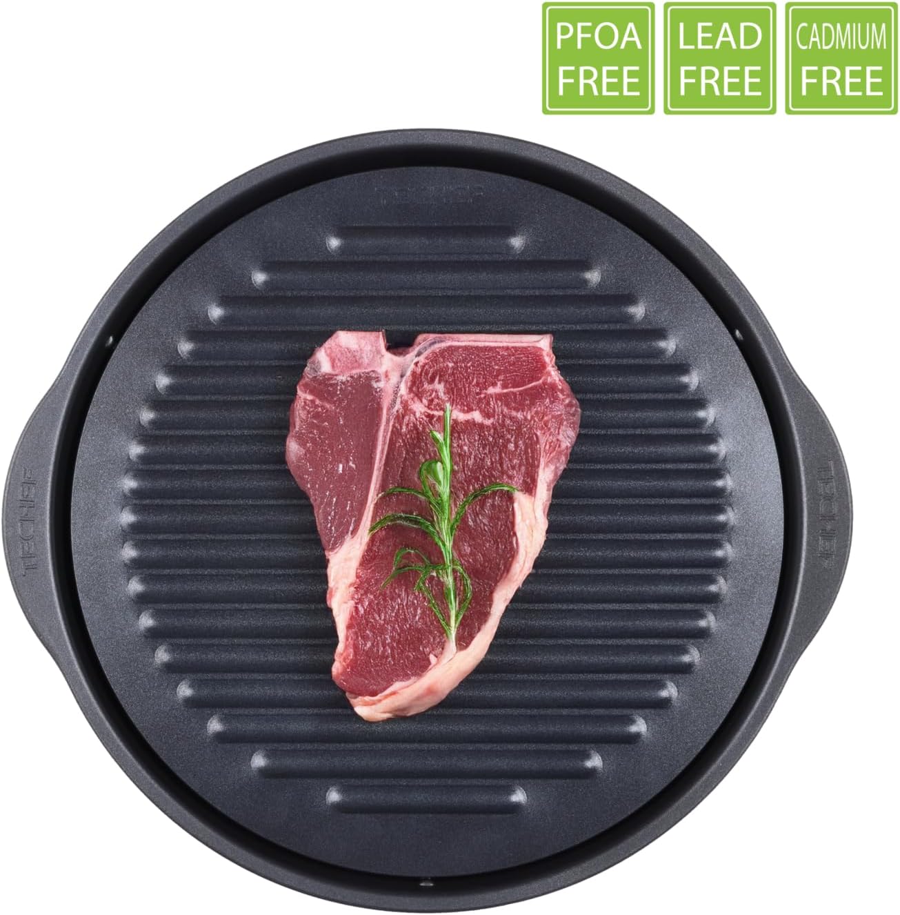 TECHEF True Grill Pan Set - Nonstick Smokeless BBQ Grill with Dome Lid, Grill Plate, and Drip Tray