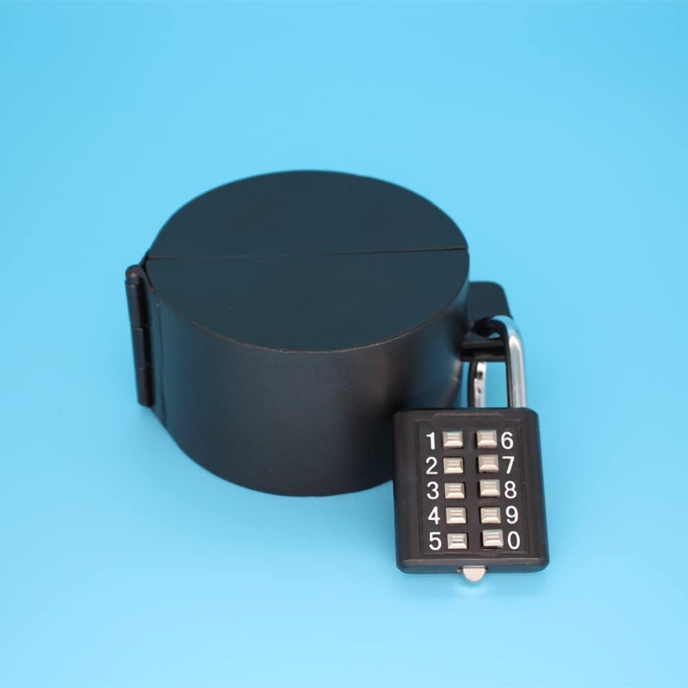 TEMEILI Door Knob Lock Cover - No Drilling Required, Childproof & Dementia Patients, Prevents Access to Keyhole, Black with Lock