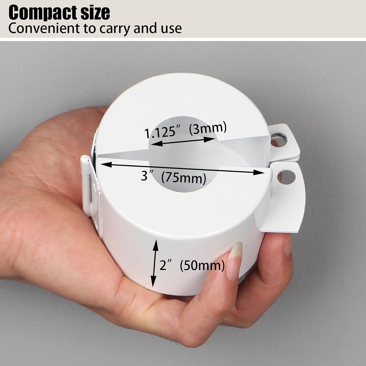 Temporary Door Lock with Round Knob Cover and Padlock - No Drill Lockout Device for Easy Use and Removal (White)