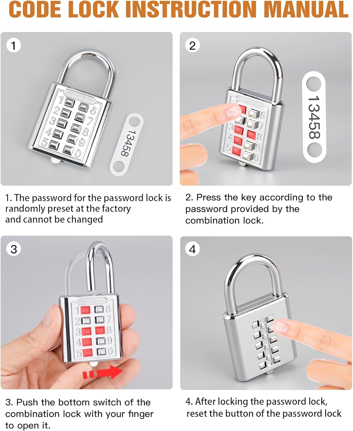 Temporary Door Lock with Round Knob Cover and Padlock - No Drill Lockout Device for Easy Use and Removal (White)