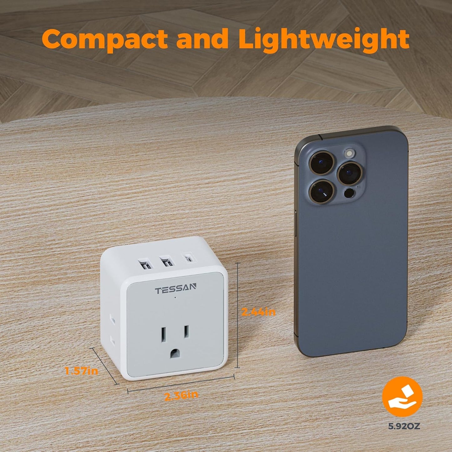 TESSAN Universal Travel Adapter Kit with 3 USB and 3 AC Outlets - Type C G E F I A B - Worldwide Travel Adapter for US EU UK Australia Japan