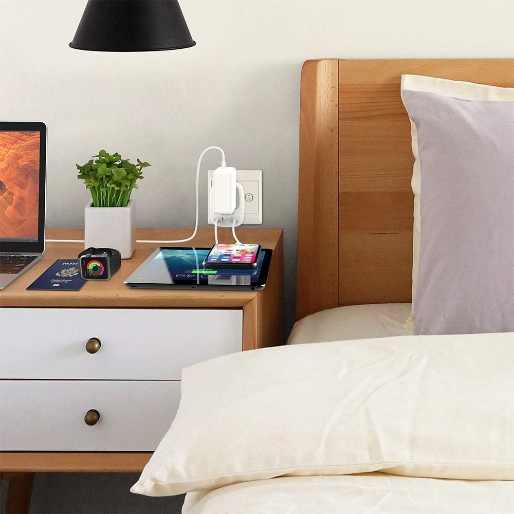 TESSAN US to India Power Adapter with 2 USB, 1 American Socket - Type D Outlet Adaptor for Bangladesh, Maldives, Nepal, Pakistan - 3 Pack