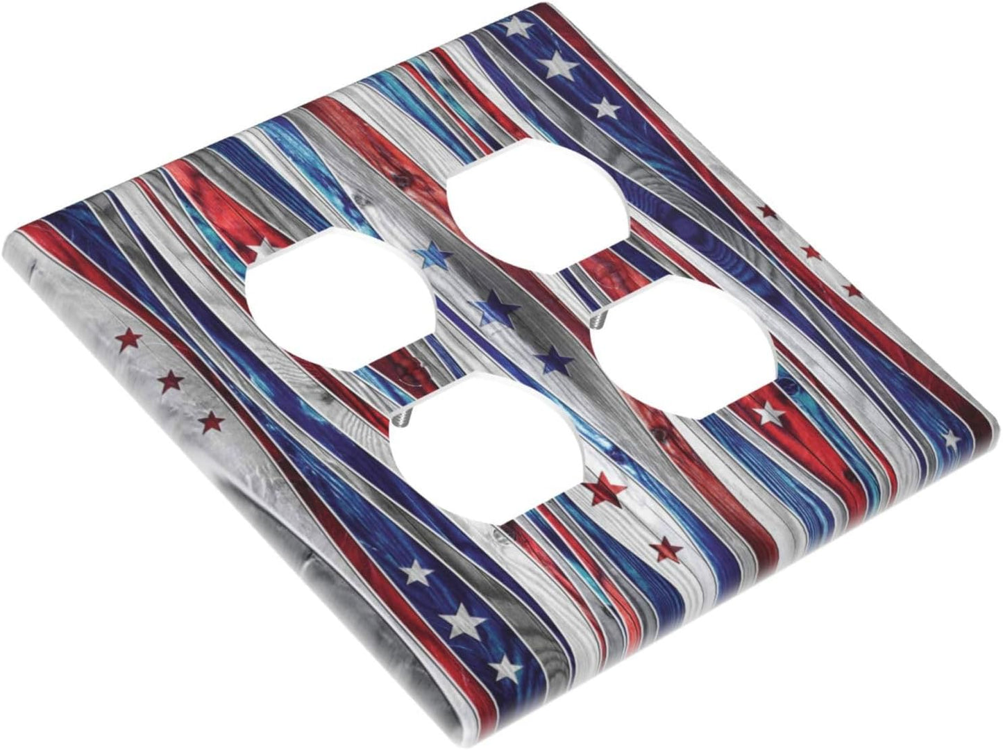 Texas Star American Flag 2 Gang 2 Duplex Combination Light Switch Plate - Country Farm Decor
