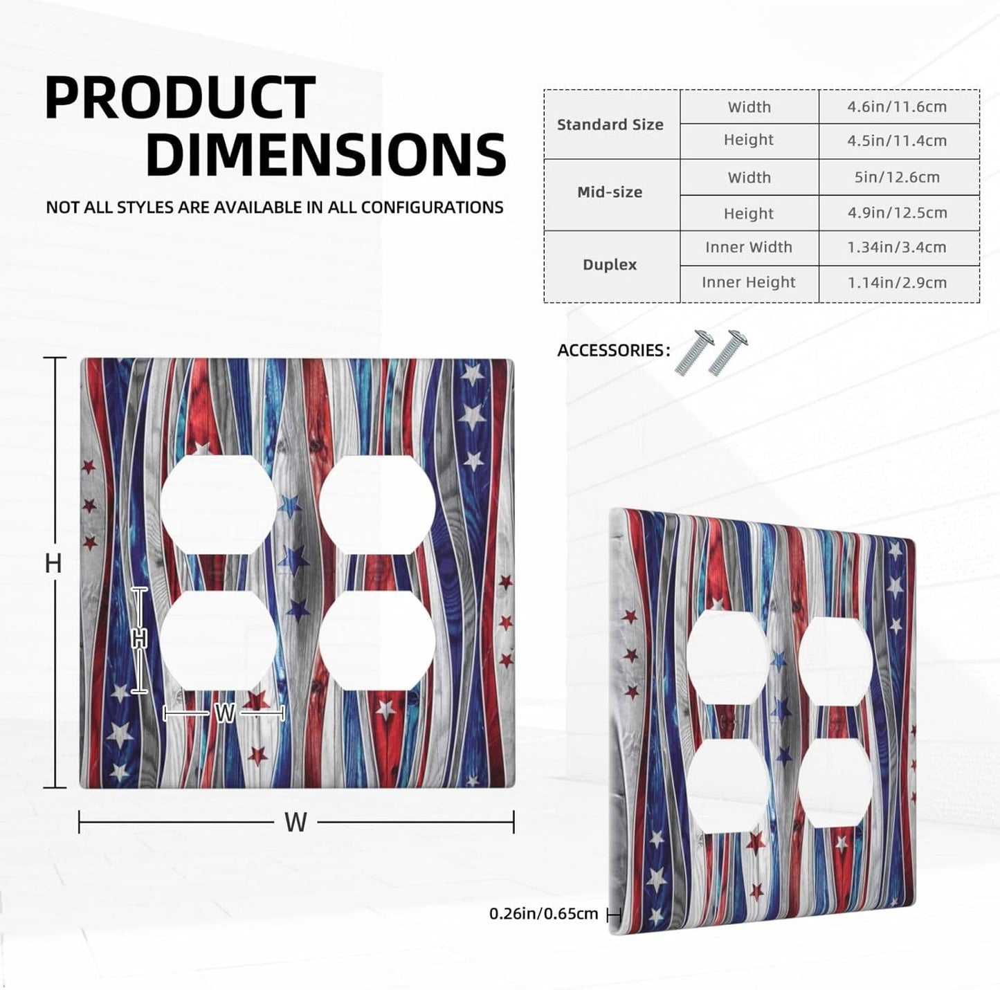 Texas Star American Flag 2 Gang 2 Duplex Combination Light Switch Plate - Country Farm Decor