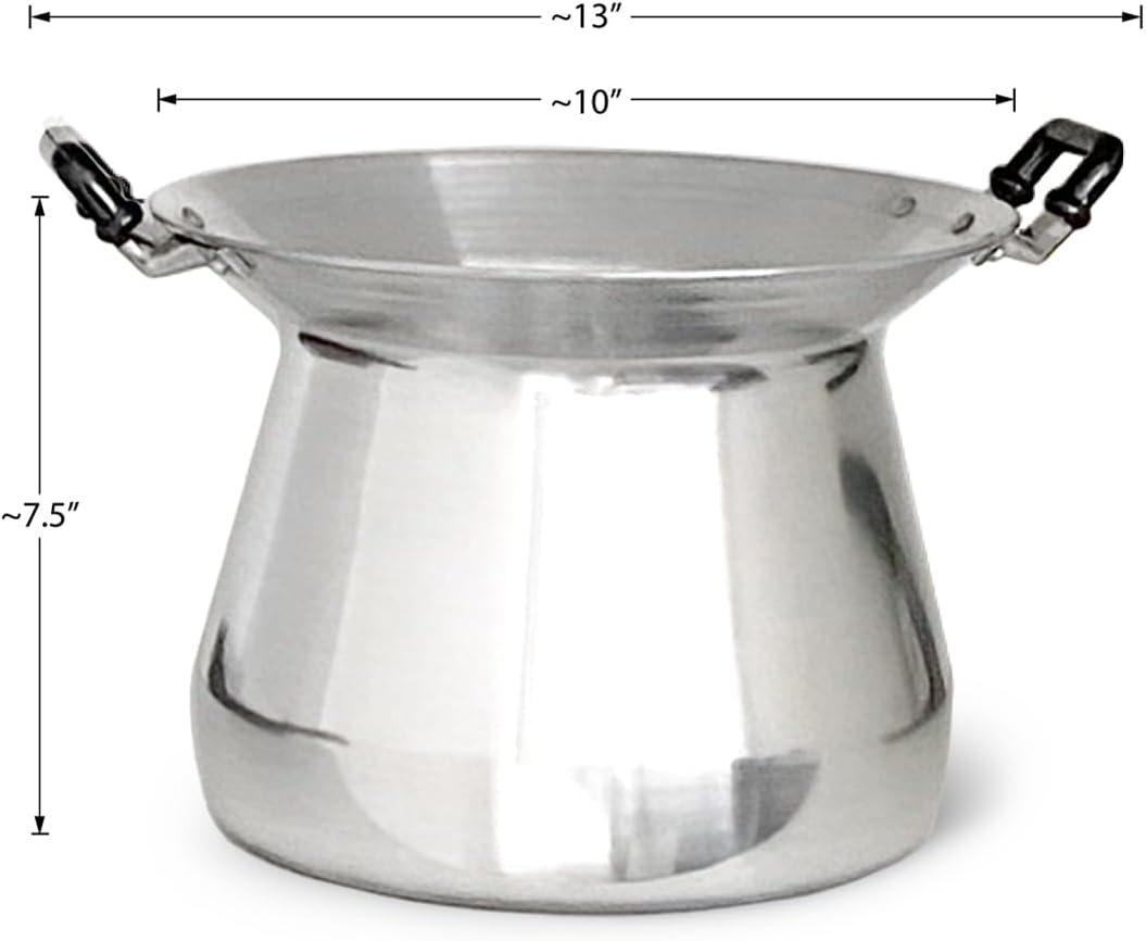 Thai Sticky Rice Cooking Set: Chef-Grade Aluminum Pot and Bamboo Steamer Basket with Spoon and Cheesecloth