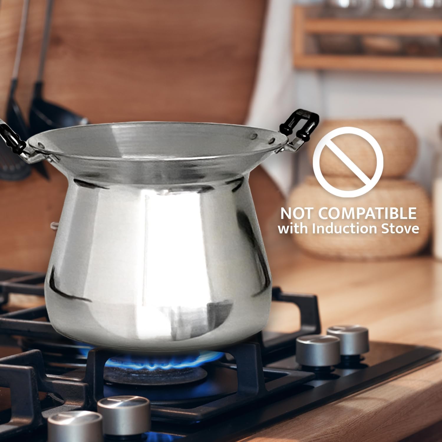 Thai Sticky Rice Cooking Set: Chef-Grade Aluminum Pot and Bamboo Steamer Basket with Spoon and Cheesecloth