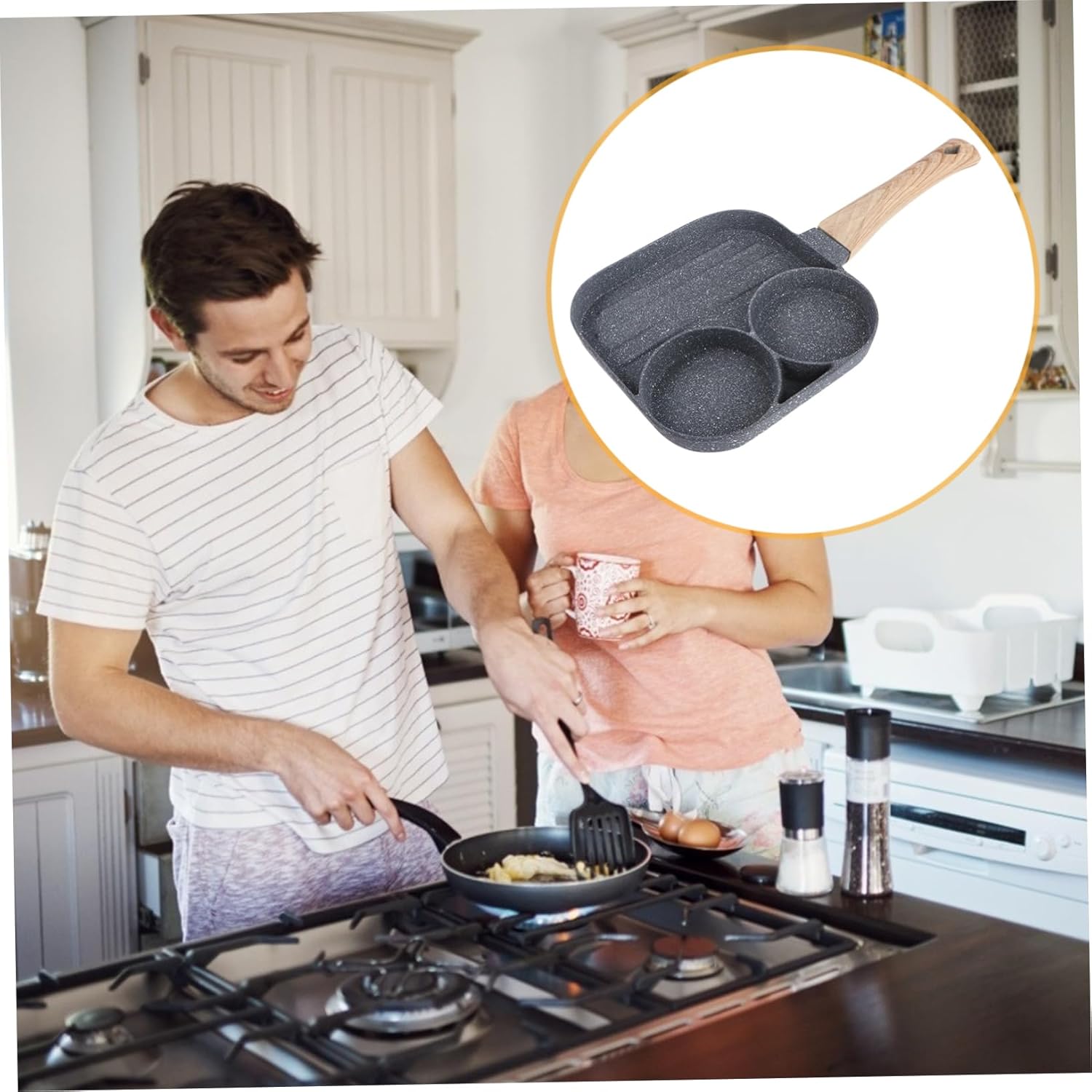 Thick Non-Stick Egg Sandwich Mould with Frying Pot and Hanging Hole