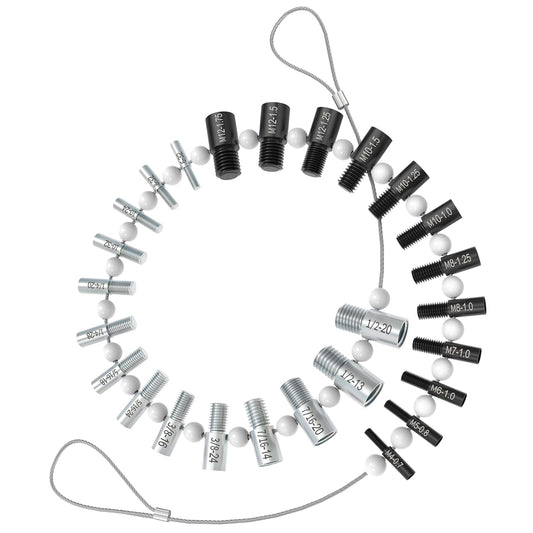 Thread Checker Inch & Metric Gauge Set - 26 Male/Female Gauges for Bolt Size & Pitch - Sae/Metric Nut & Bolt Assortment Kit