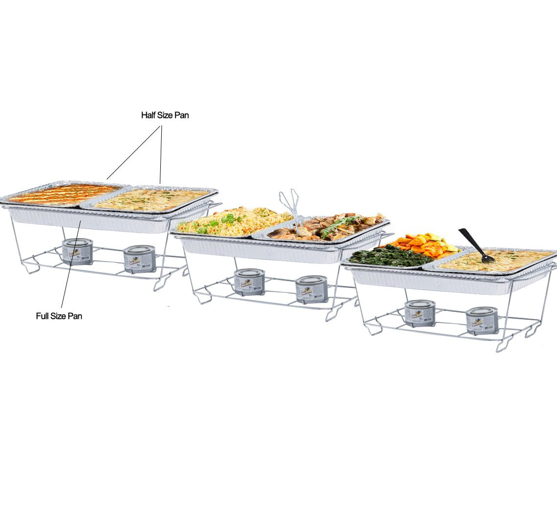 Tiger Chef TC-20549 Full Size Deep Aluminum Foil Steam Table Pans, 21" x 13" (Pack of 75) - Durable Disposable Pans with Recipe Card