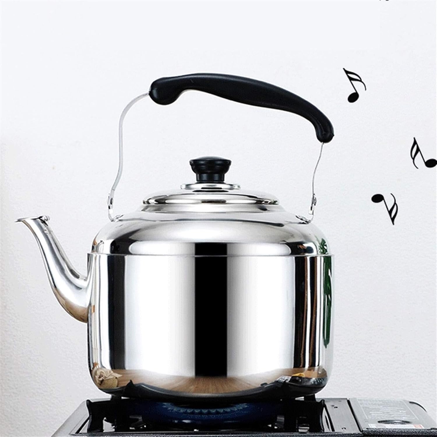 TIMOBila 304 Stainless Steel Stovetop Tea Kettle with Fast Heating Whistling Teapot - 4L Capacity for Induction, Gas, Electric, Halogen Stoves