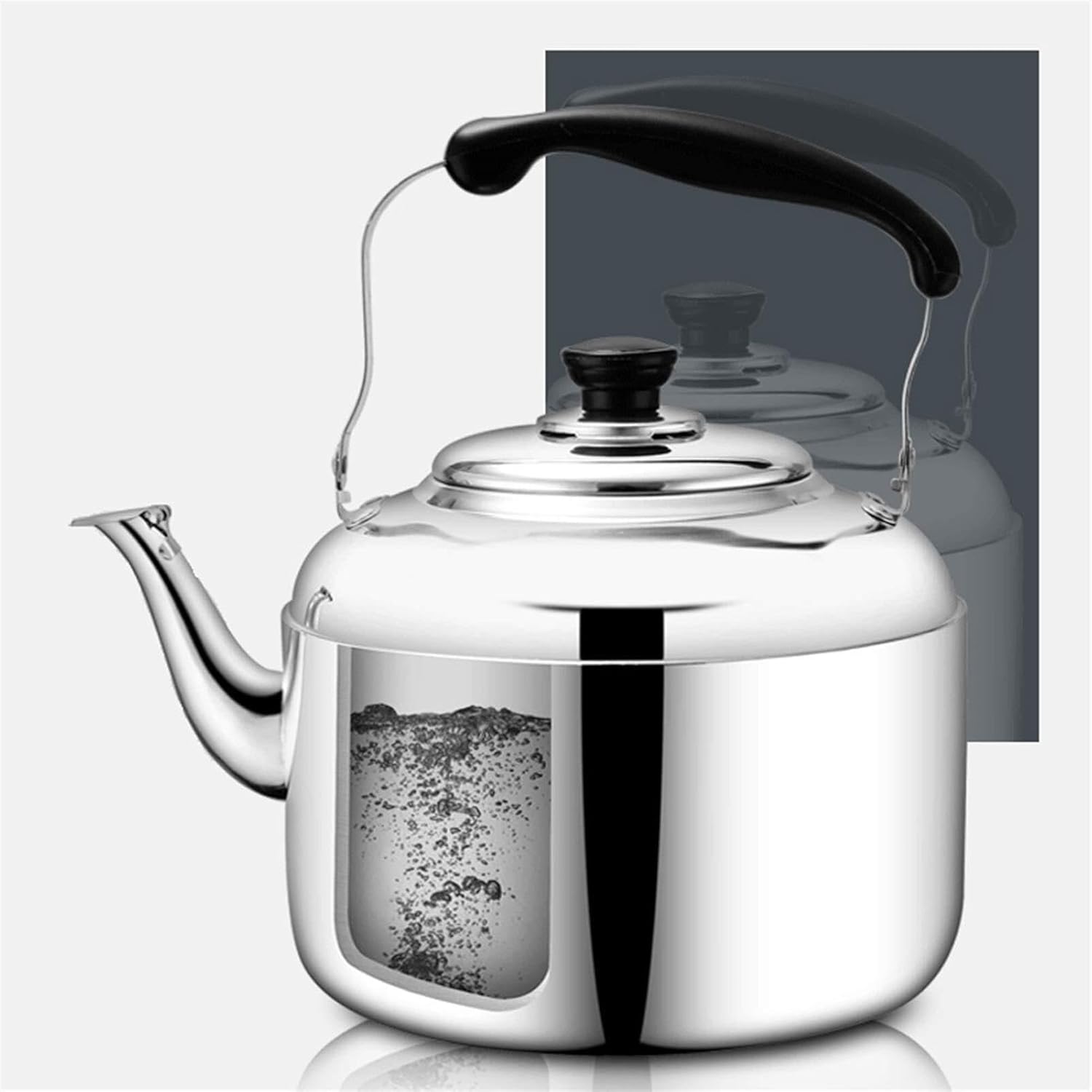 TIMOBila 304 Stainless Steel Stovetop Tea Kettle with Fast Heating Whistling Teapot - 4L Capacity for Induction, Gas, Electric, Halogen Stoves