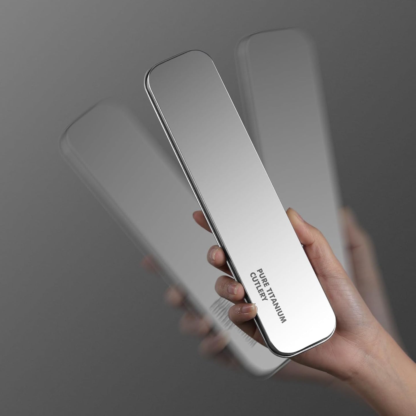 Titanium Travel Tableware Set with Fork, Knife, Chopsticks, and Spoon in Box - Portable Utensils for School, Work, Picnics, and Camping