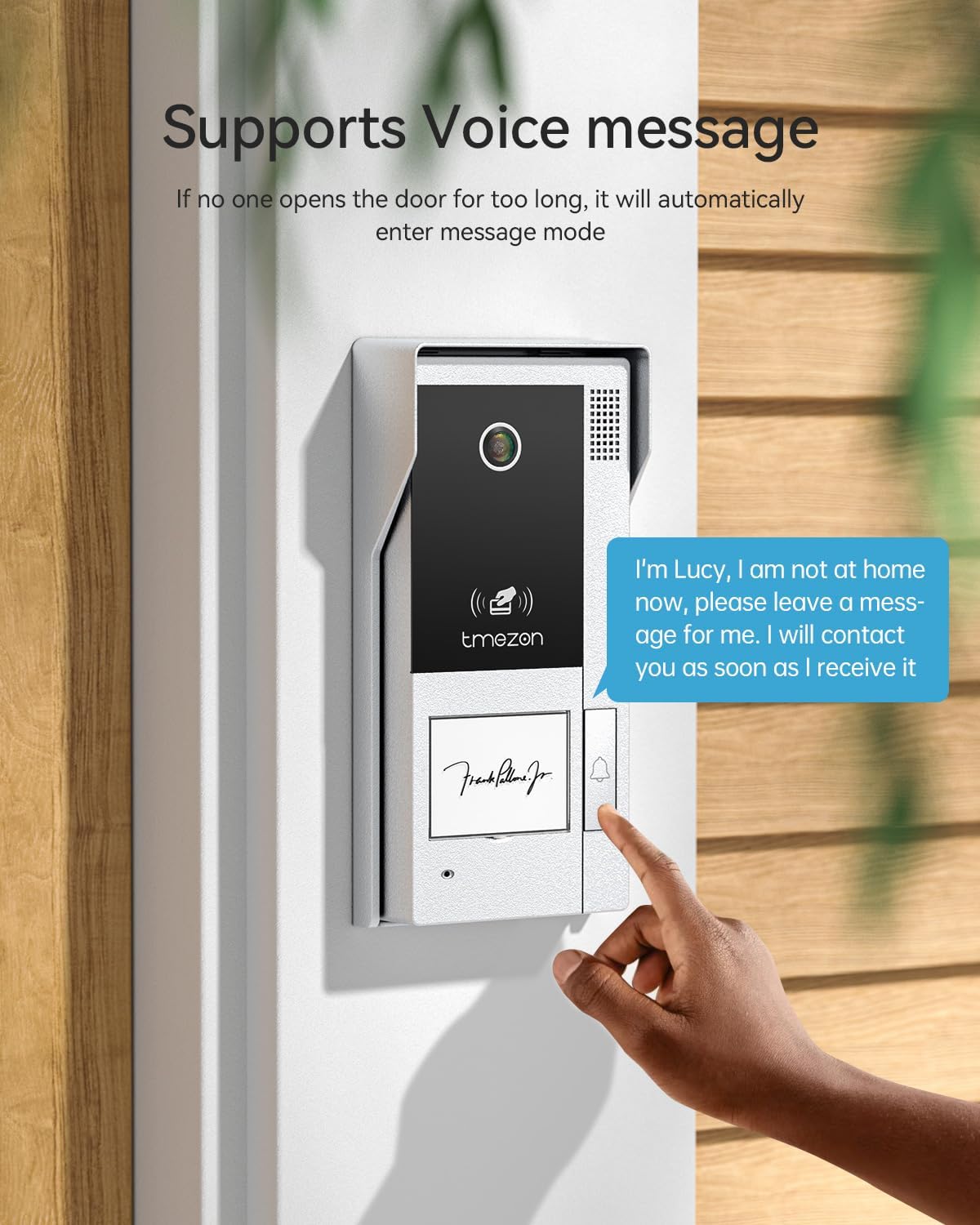 TMEZON WiFi Video Doorbell Intercom System with 7 Inch Monitor, 1080P Camera, Night Vision, Remote Unlock, Snapshot - No Fees