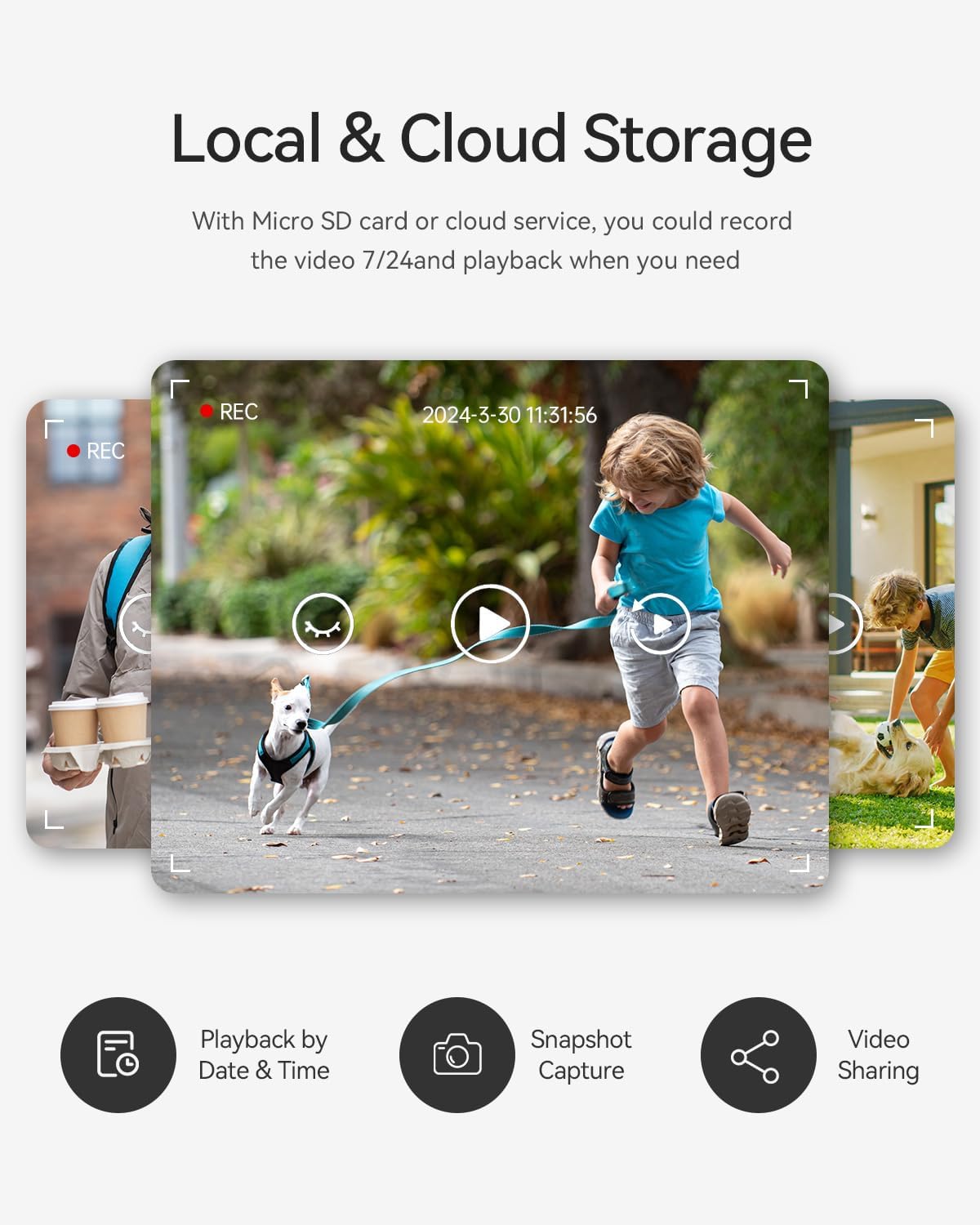 TMEZON WiFi Video Doorbell Intercom System with 7 Inch Monitor, 1080P Camera, Night Vision, Remote Unlock, Snapshot - No Fees