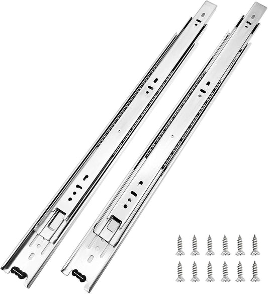 Tobinice 10 Pairs of 18" Heavy Duty Drawer Slides, 3-Section Full Extension, 100 LB Capacity