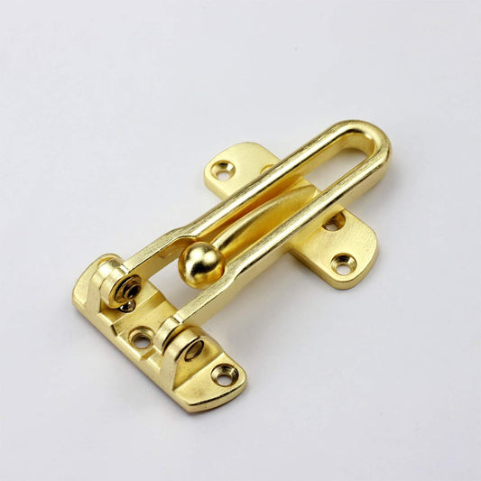 TOGU Solid Thicken Door Security Guard - Swing Bar Latch for Home, Apartment, Hotel - Burglar-Proof Padlock Clasp - Satin Gold