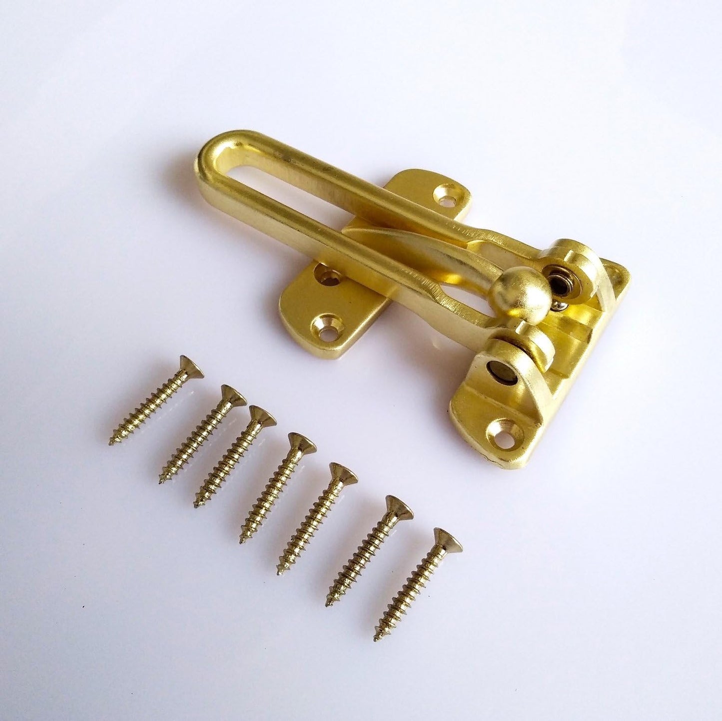 TOGU Solid Thicken Door Security Guard - Swing Bar Latch for Home, Apartment, Hotel - Burglar-Proof Padlock Clasp - Satin Gold