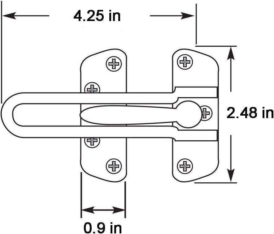 TOGU Solid Thicken Door Security Guard - Swing Bar Latch for Home, Apartment, Hotel - Burglar-Proof Padlock Clasp - Satin Gold