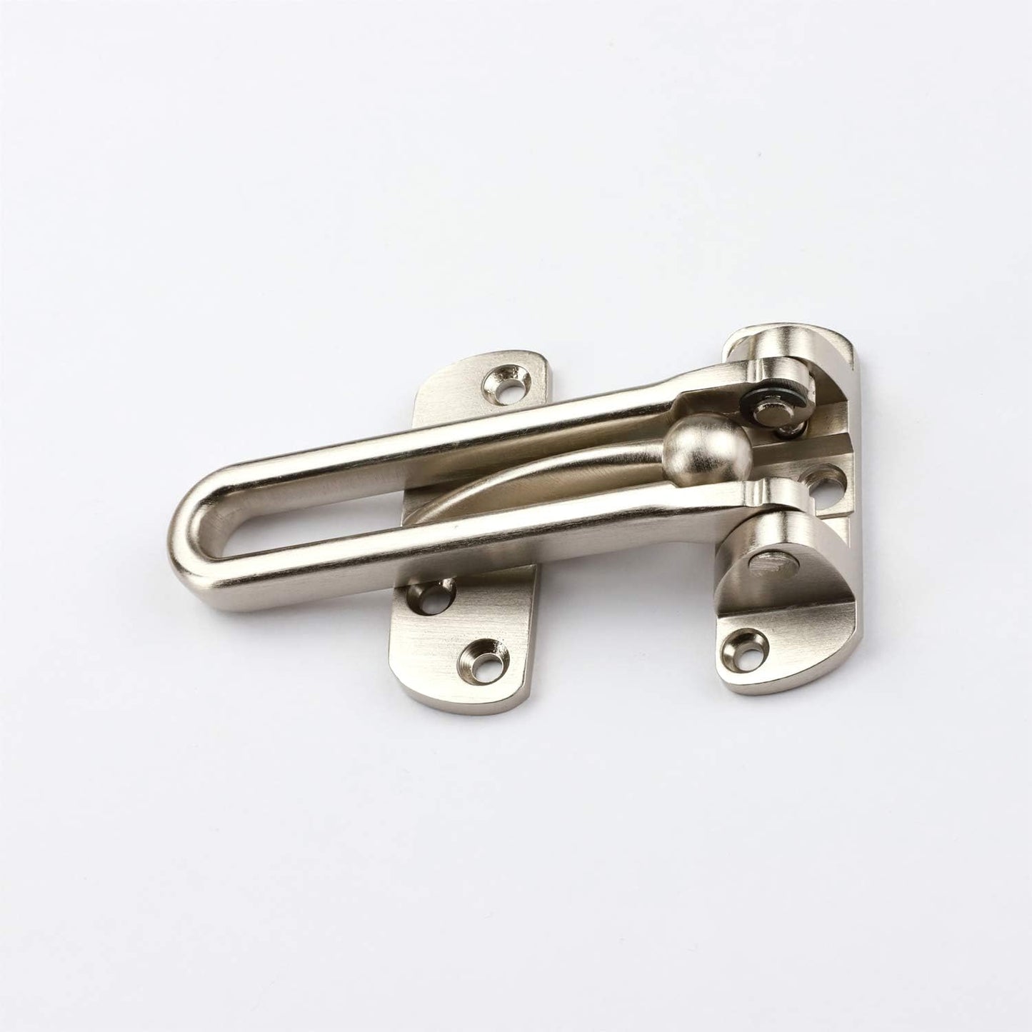 TOGU Solid Thicken Door Security Guard with Swing Bar Latches - Burglar-Proof Padlock Clasp for Home, Apartment, Hotel, Motel, Dormitory - Satin Nickel Finish