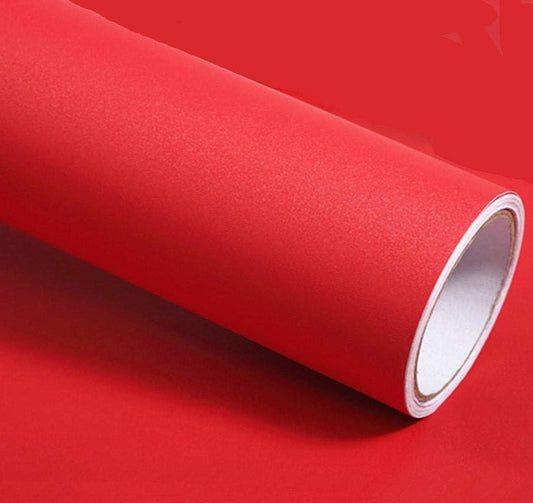 TOOLDECO Red Frosted Peel and Stick Wallpaper for Kitchen Bathroom Countertop 15.8" x 6.56ft