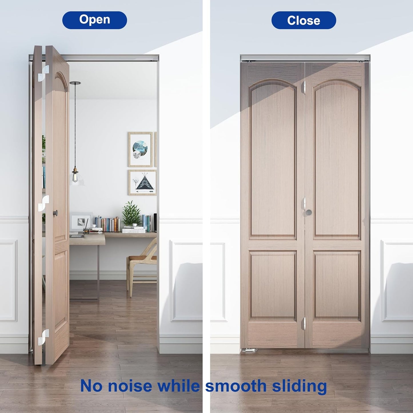 Top Mounted Bifold Door Hardware Kit for 2 Doors, 24" Folding Door Hardware for Bedroom, Bathroom, Closet - JUBEST - WildKart