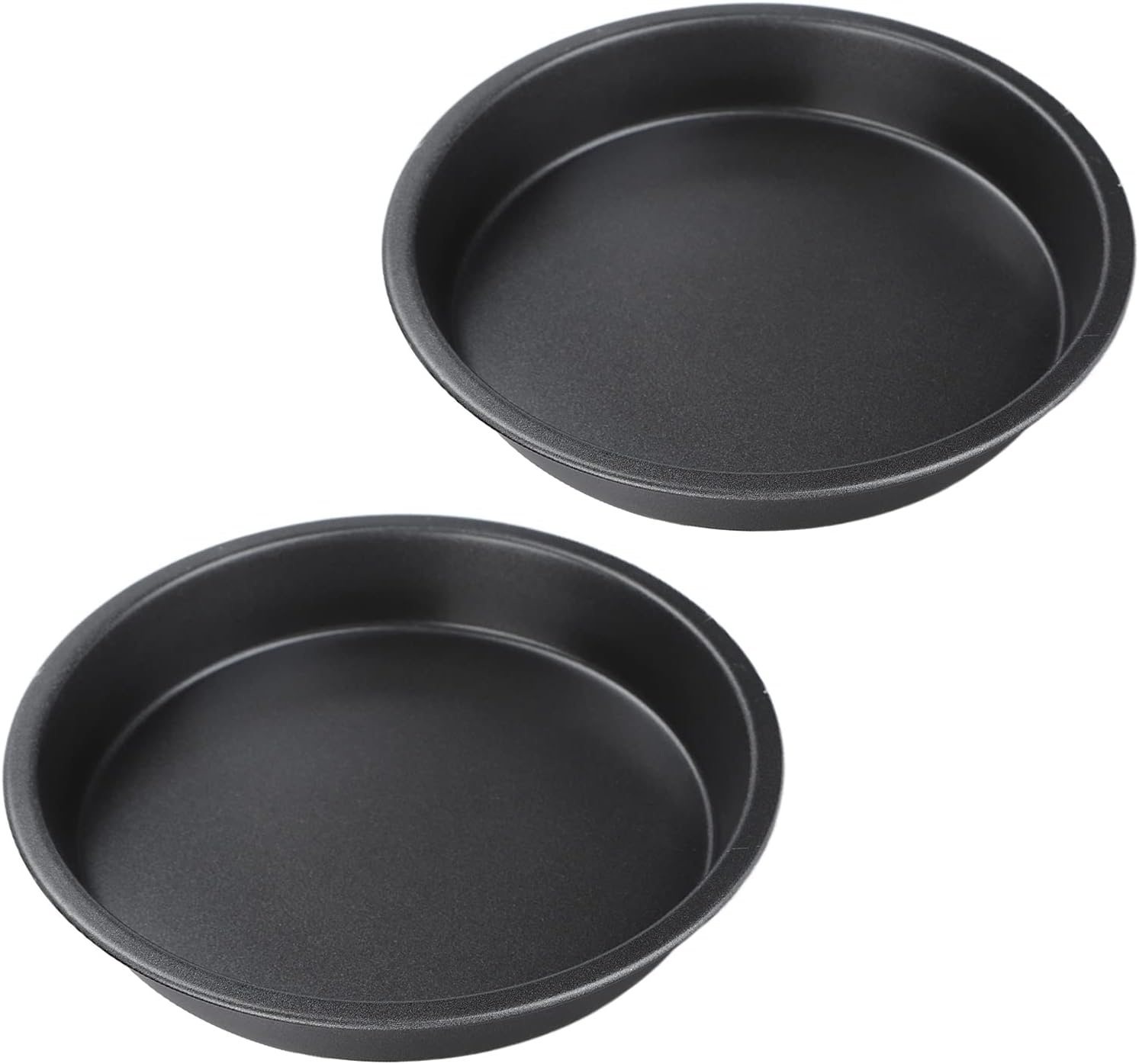 TOPINCN 2-Pack Non Stick Carbon Steel Deep Pizza Pans - 6 Inch Baking Pan Set for Kitchen & Bakery