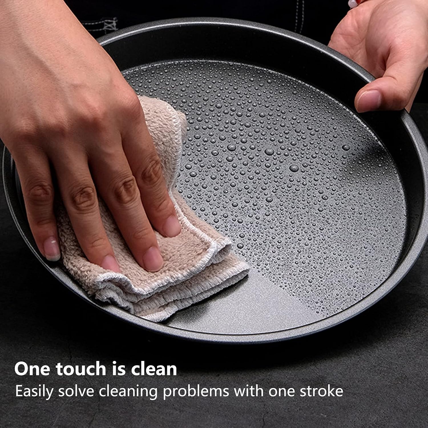 TOPINCN 2-Pack Non Stick Carbon Steel Deep Pizza Pans - 6 Inch Baking Pan Set for Kitchen & Bakery