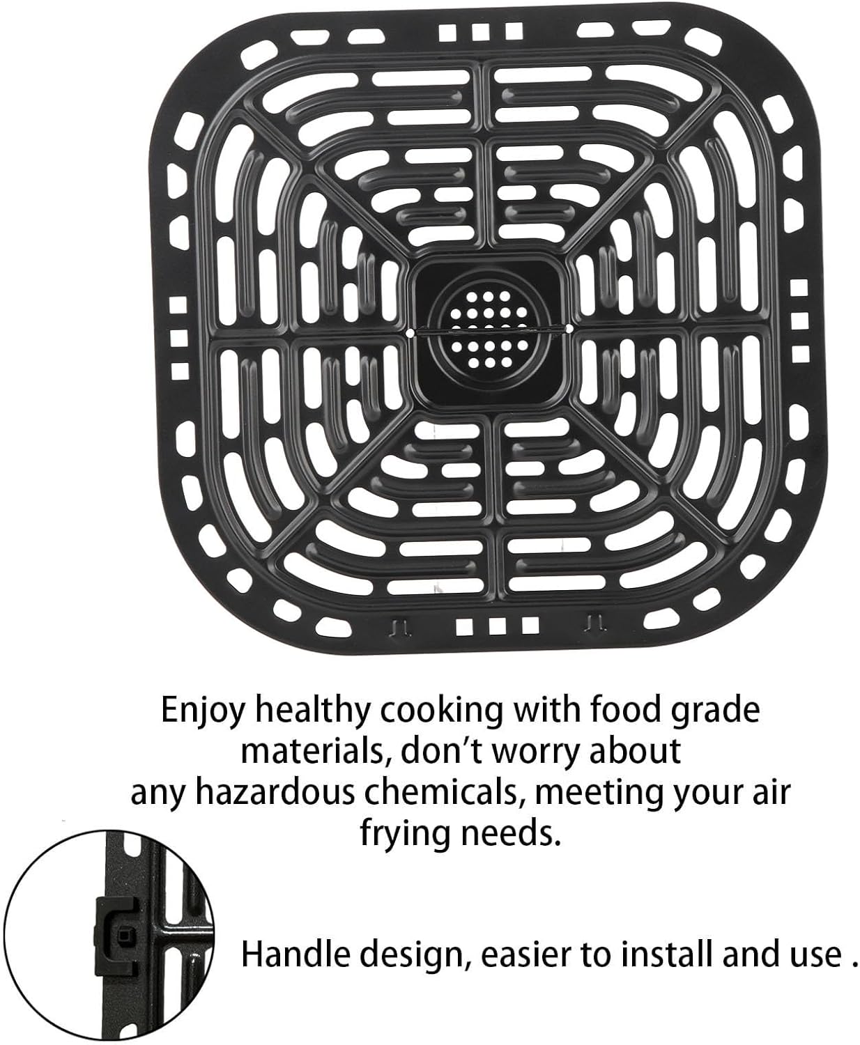 TOPINCN Stainless Steel Air Fryer Grill Crisper Plate - Replacement Tray for Air Fryer (24x23cm)