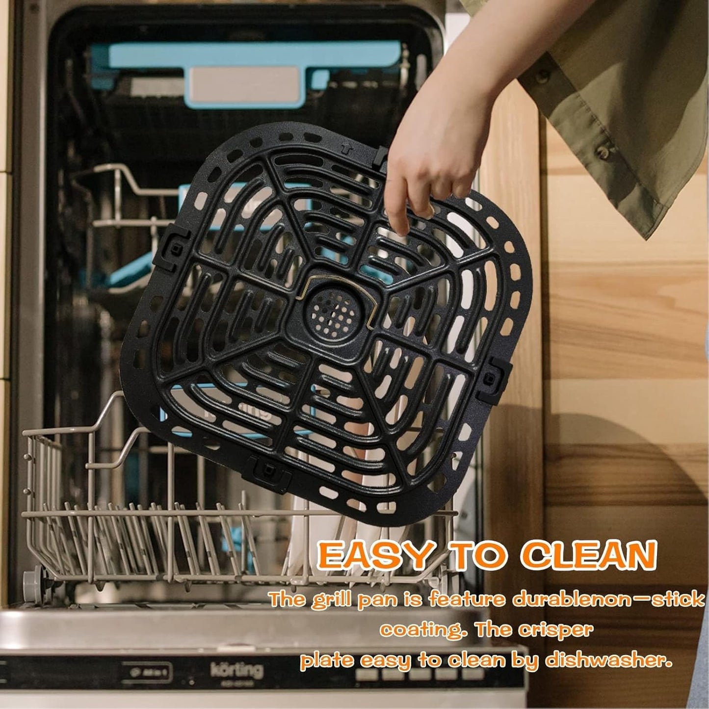 TOPINCN Stainless Steel Air Fryer Grill Crisper Plate - Replacement Tray for Air Fryer (24x23cm)