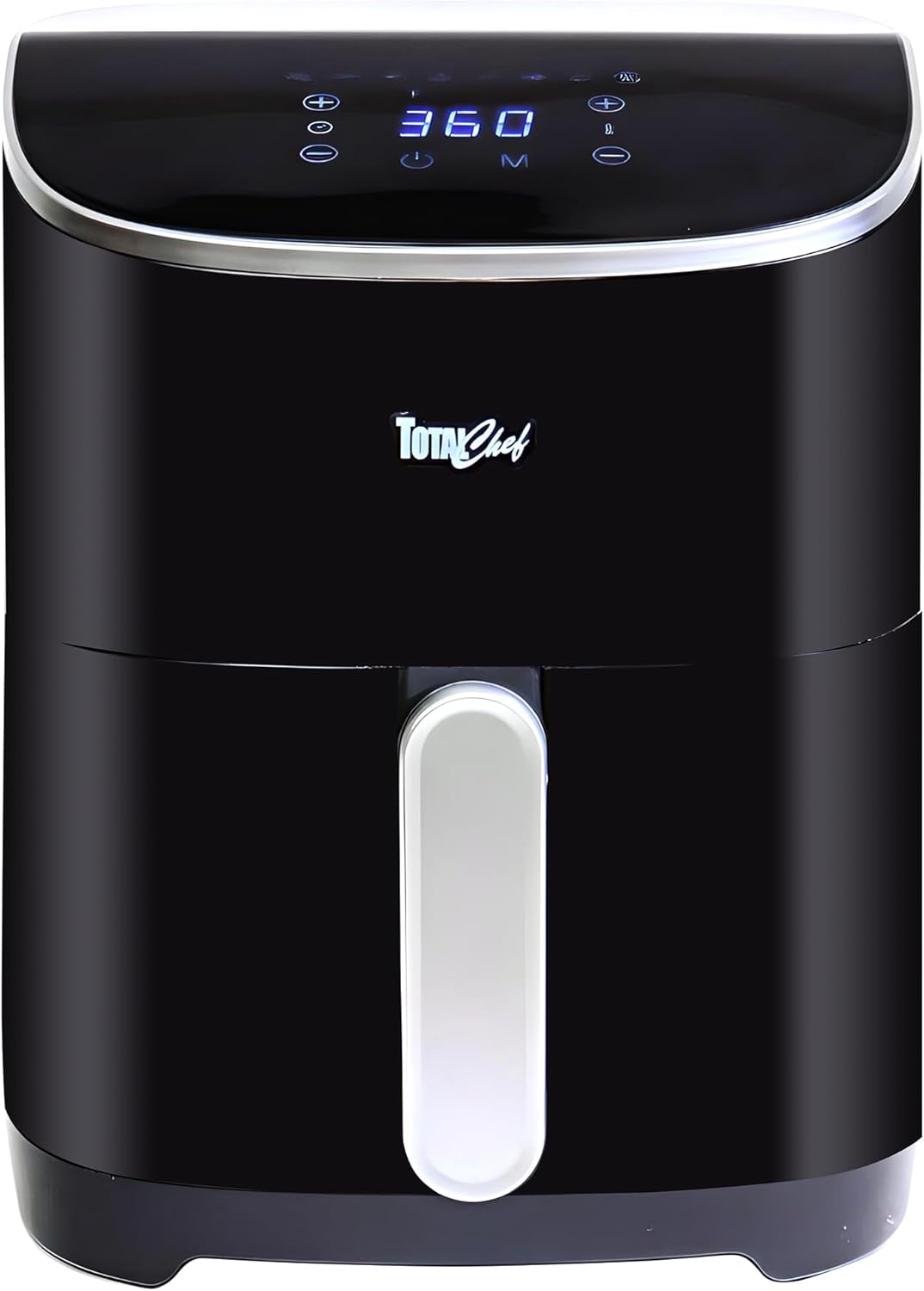 Total Chef 5 Quart Air Fryer - 1700W High Power Digital Touchscreen, 8 Preset Cooking Functions, Non-Stick Basket, Oil-Free Healthy Frying, Family-Sized, Easy to Clean - Black