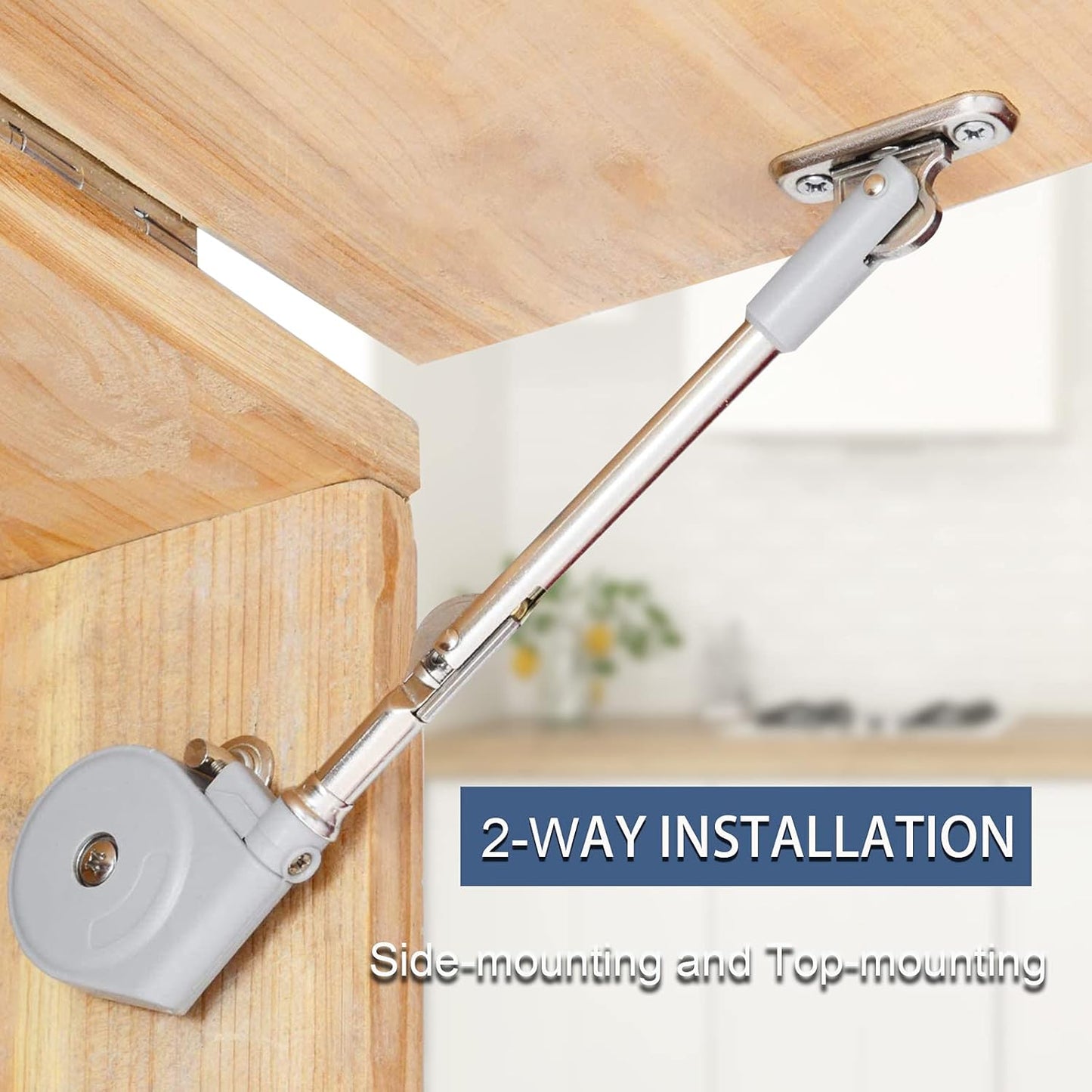 Toy Box Lid Stay with Soft Close, 105 Degree Opening, Support Hinges for Upward Top-Opening Flap Doors - 15-25lb Capacity - 2pcs