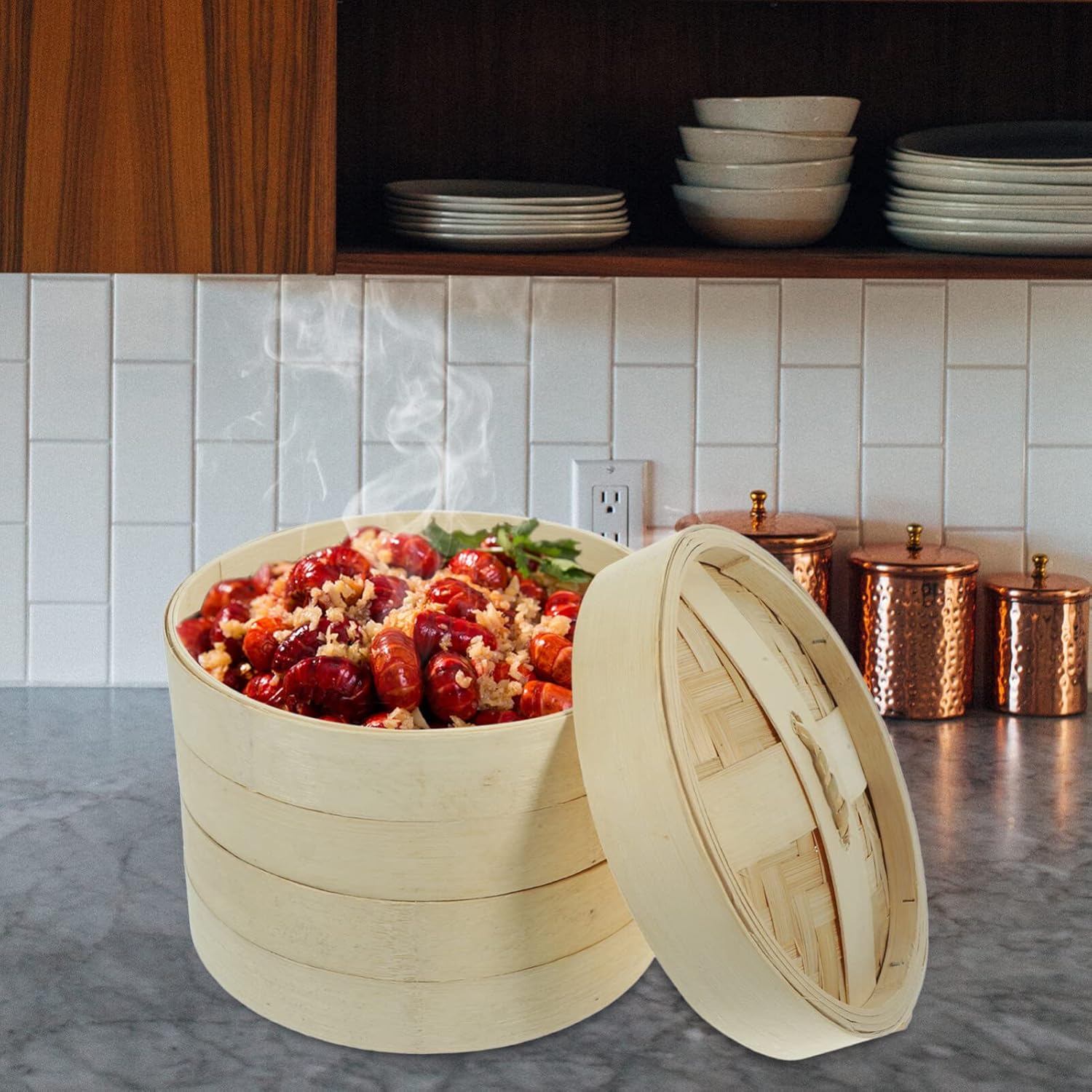 Traditional Chinese Bao Steamer Set - Includes Steam Basket, Egg Steamer, and Cookware for Steamed Buns and Dim Sum