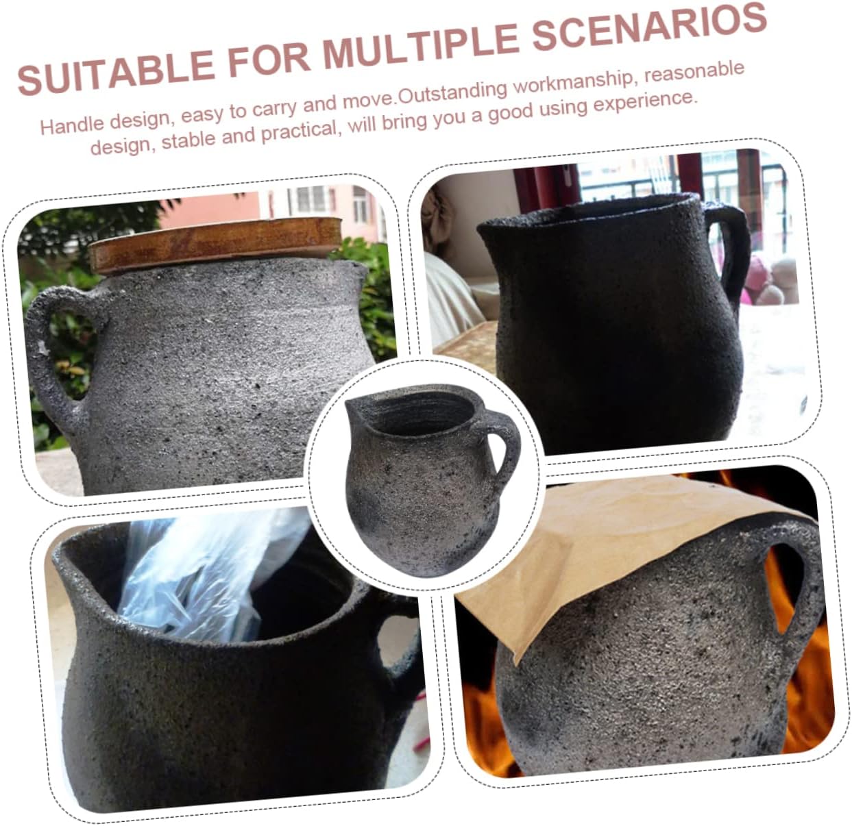 Traditional Chinese Medicine Soup Pot for Cooking and Steaming - Clay Casserole Stew Cooker for Kitchen Bowls