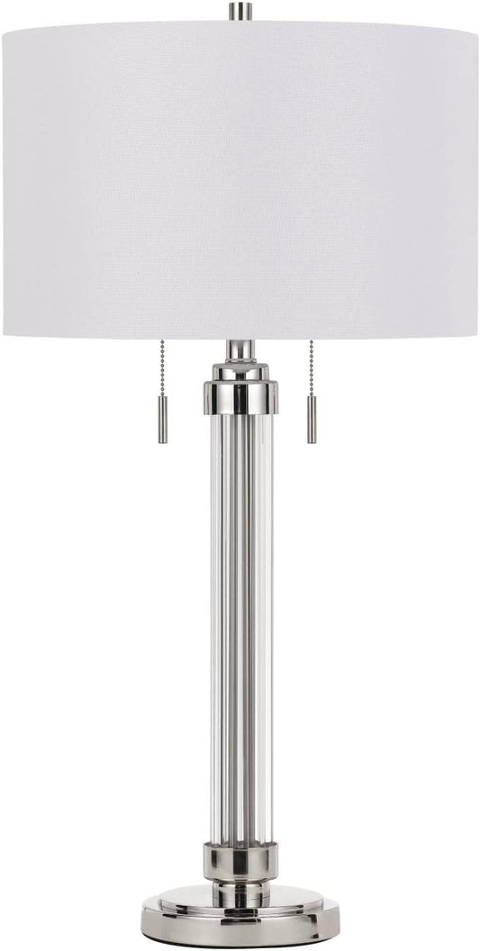 Transitional Two Light Table Lamp from Montilla Collection in Pewter, Nickel, Silver Finish - 16.00 inches