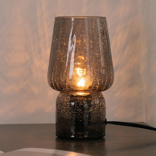 Translucent Raindrop Mushroom Table Lamp - Small Cute Nightstand Light for Bedrooms and Kitchens - Perfect Gift for Girls - Black Color