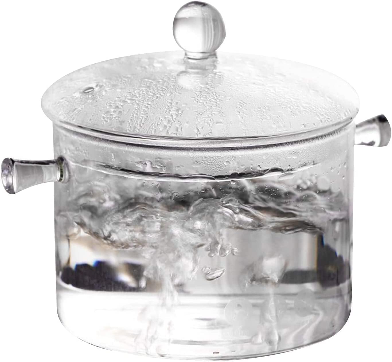 Transparent Glass Saucepan with Cover - 2.5L Borosilicate Nonstick Pot for Stovetop Cooking of Pasta, Noodles, Chocolate - Heat-Resistant Milk Pan