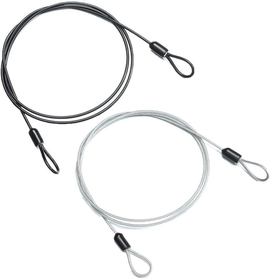 Travel Luggage Security Cable Lock Set - 2PCS 100CM Braided Steel Wire Rope with Double Loop by Andy's Orchids