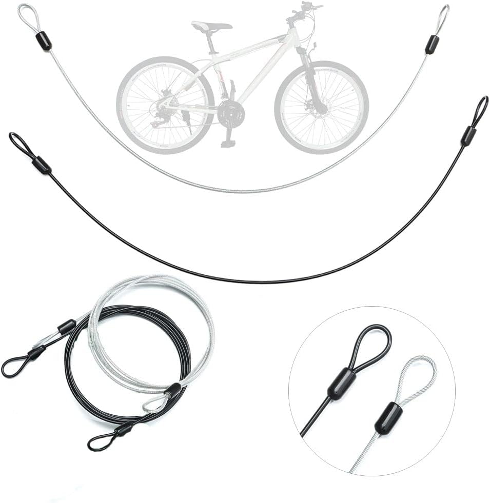 Travel Luggage Security Cable Lock Set - 2PCS 100CM Braided Steel Wire Rope with Double Loop by Andy's Orchids