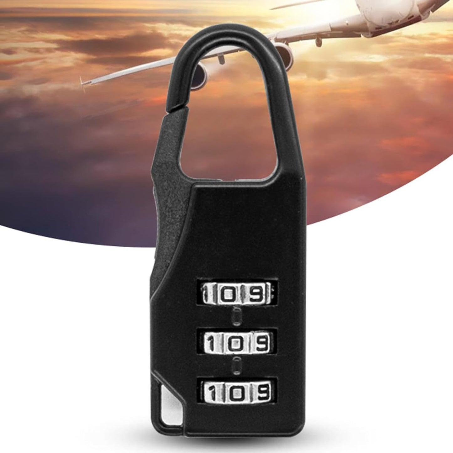 Travel Security Small Padlock with 3-Digit Code for Suitcases & Bags - Resettable Combination Lock (5.5x1.2x2.1cm, Silver)