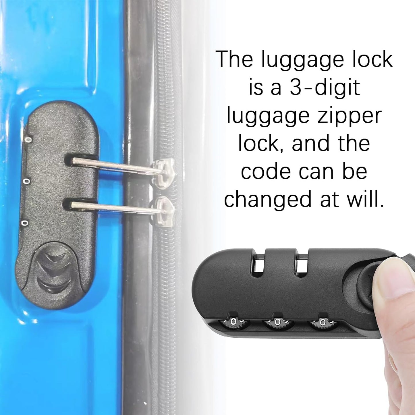 Travel with peace of mind with the LT Easiyl 4PCS Luggage Password Lock - Secure your belongings with this easy-to-use 3 digits code lock - 8.3x3.23cm with screw padlock for added security.