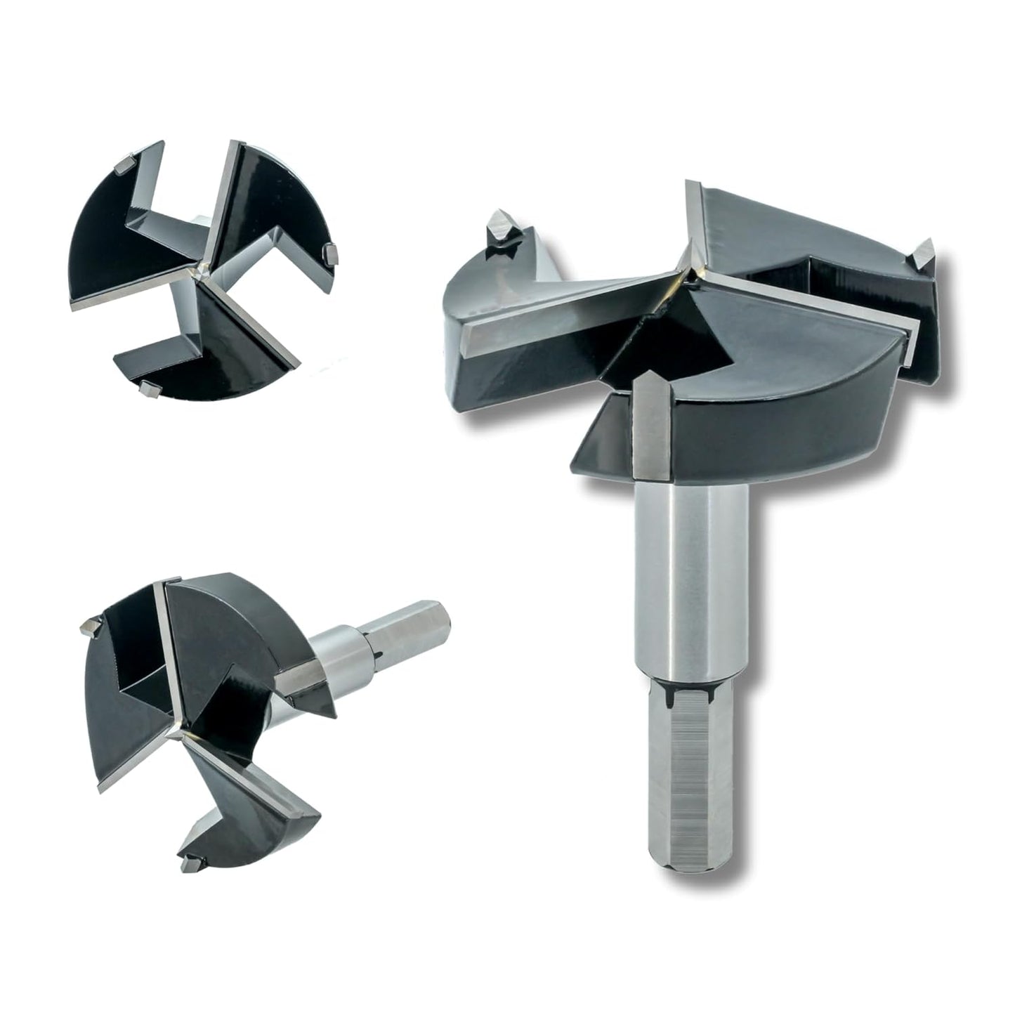 Triple-Flute Carbide Tipped 1 Inch Forstner Drill Bit for Woodworking - Ideal for Hard Wood, Soft Wood, Plywood, and Plastic