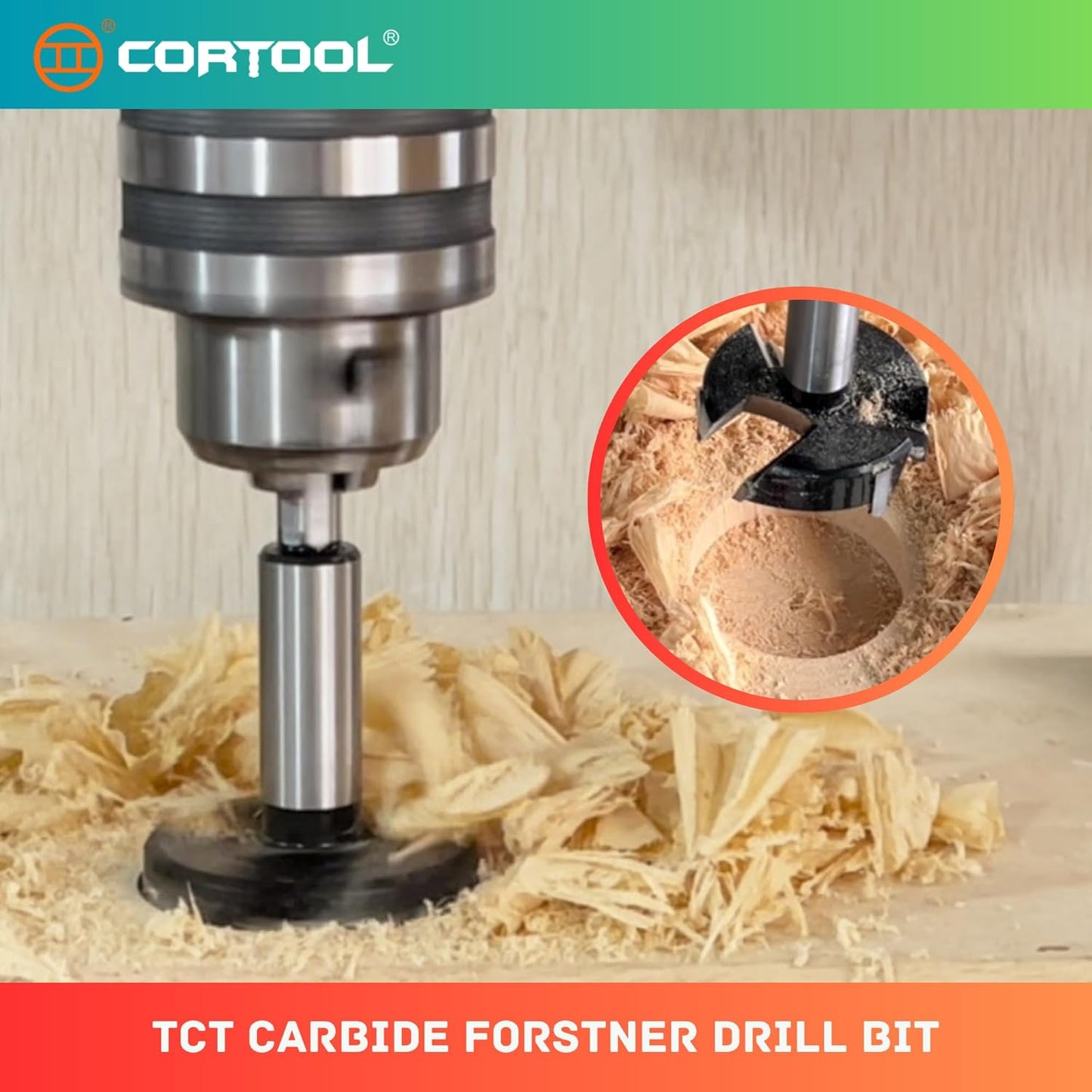 Triple-Flute Carbide Tipped 1 Inch Forstner Drill Bit for Woodworking - Ideal for Hard Wood, Soft Wood, Plywood, and Plastic