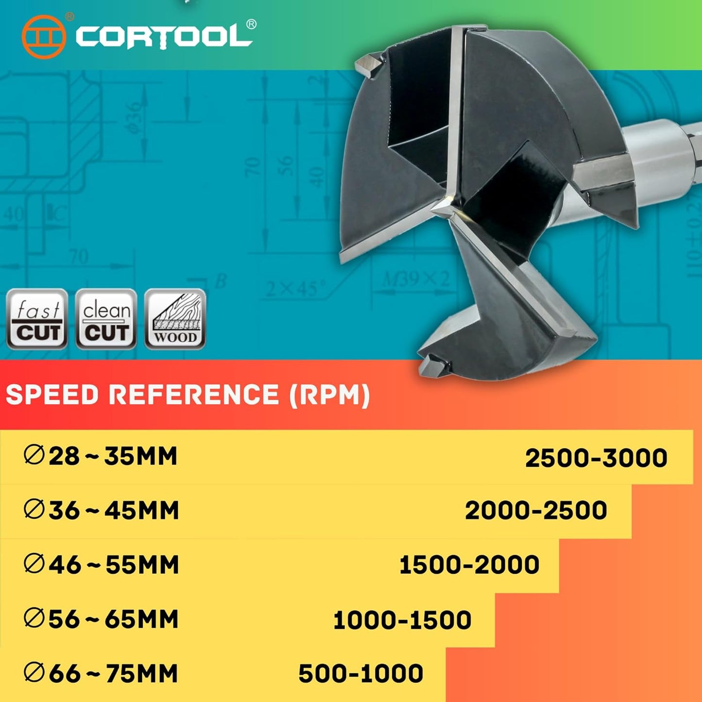 Triple-Flute Carbide Tipped 1 Inch Forstner Drill Bit for Woodworking - Ideal for Hard Wood, Soft Wood, Plywood, and Plastic