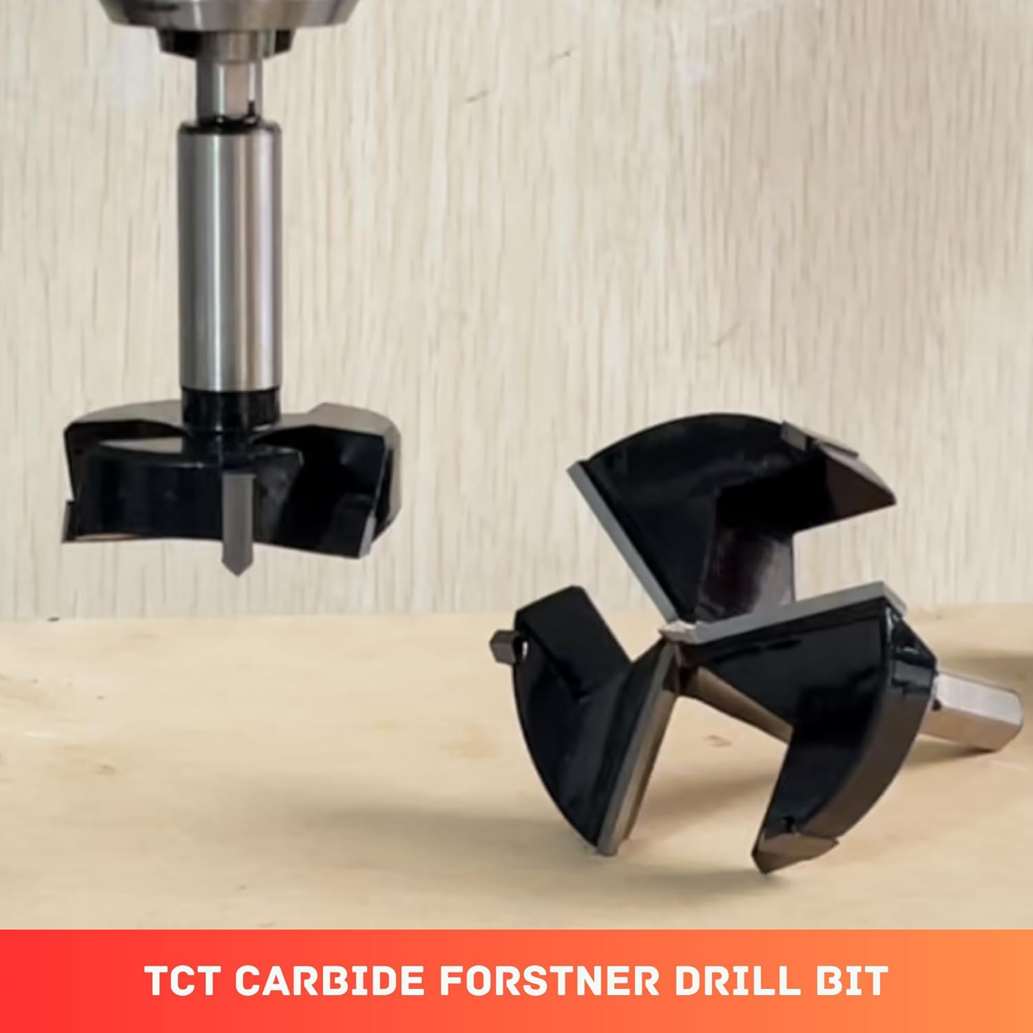 Triple-Flute Carbide Tipped 1 Inch Forstner Drill Bit for Woodworking - Ideal for Hard Wood, Soft Wood, Plywood, and Plastic