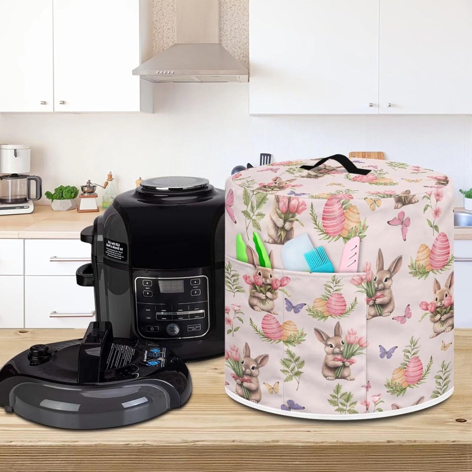 Tulips Floral Bunny Print Dust Cover for 3 Quart Instant Pot and Accessories